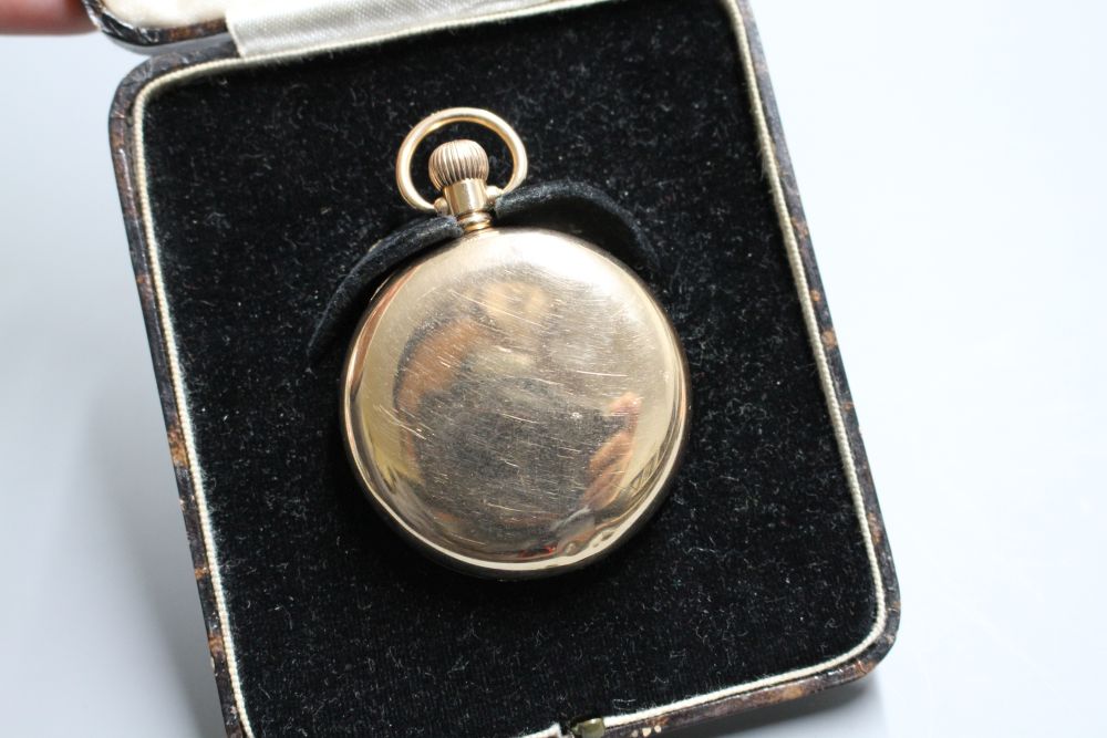 A George V 9ct gold The Semloh Lever keyless open faced pocket watch,